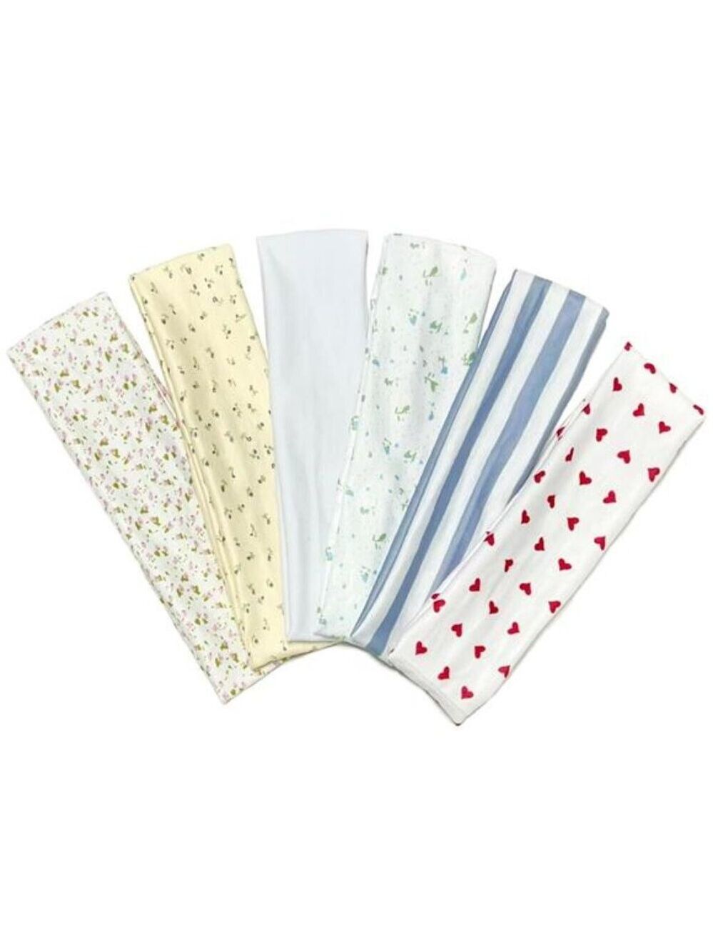 Womens non slip headbands elastic fabric floral stripe 2 inch thick hair bands